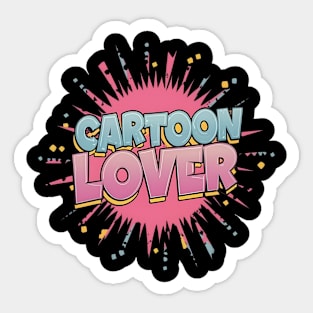 Hipster Cartoon Bliss: 80s Lover's Fantasy Sticker